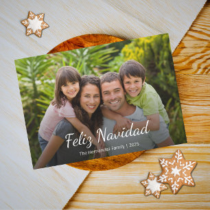 Feliz Navidad Modern Christmas Family Photo  Holiday Card