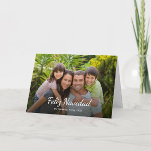 Feliz Navidad Modern Christmas Family Photo  Holiday Card