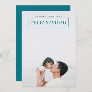 Feliz Navidad Modern Christmas Green Card
