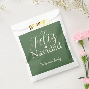 Feliz Navidad Modern Christmas Holiday Family Favour Bags