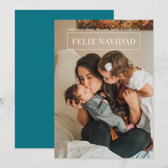 Feliz Navidad Modern Christmas Photo Card (Front/Back)