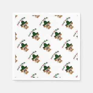 Feliz Navidad Monkey Napkin