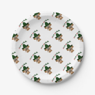 Feliz Navidad Monkey Paper Plate