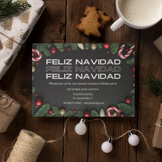 Feliz Navidad Office Company Christmas Party  Card (Feliz Navidad Office Company Christmas Party Card)