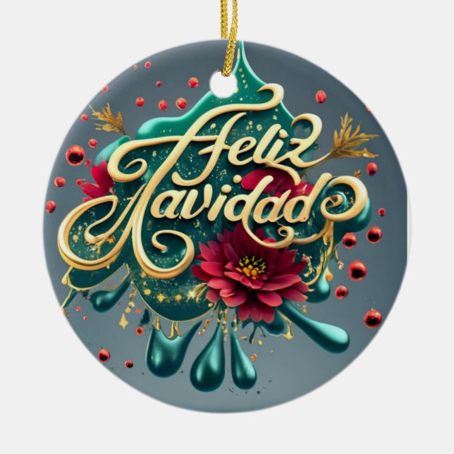 Feliz  Navidad Ornament (Front)