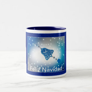 Feliz Navidad Ornament Customizable Two-Tone Coffee Mug