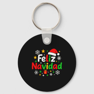 Feliz Navidad Pajamas Shirt, Cute Spanish Mexican  Key Ring