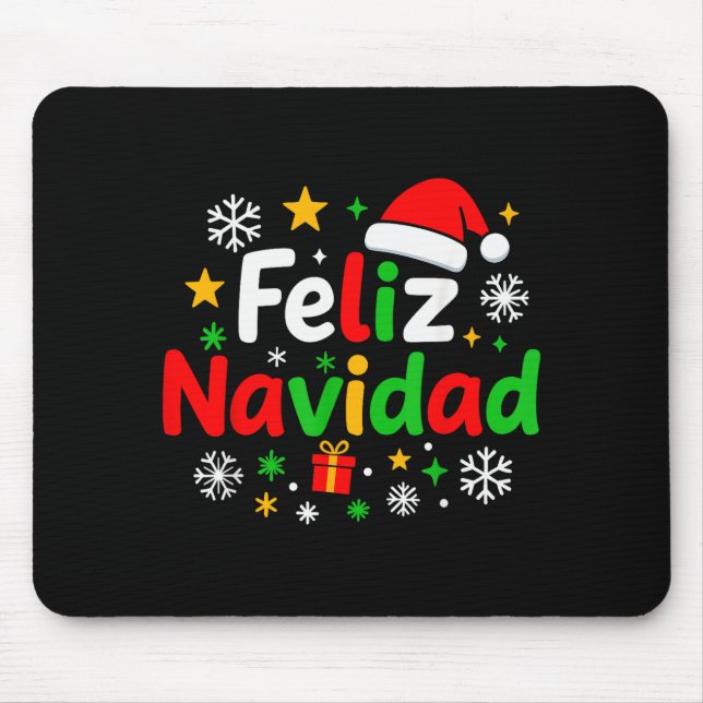 Feliz Navidad Pajamas Shirt, Cute Spanish Mexican  Mouse Mat (Front)