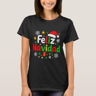 Feliz Navidad Pajamas Shirt, Cute Spanish Mexican  T-Shirt