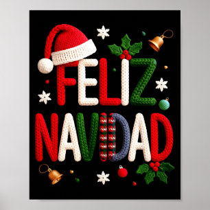 Feliz Navidad Pajamas Spanish Mexican Christmas Bo Poster