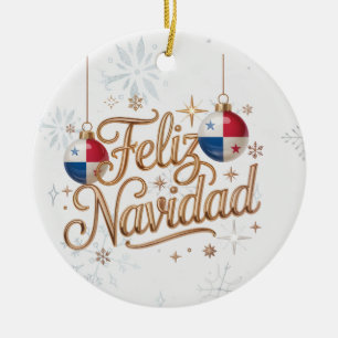 Feliz Navidad Panama Custom Christmas Ornament
