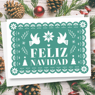 Feliz Navidad Papel Picado Style Christmas Card