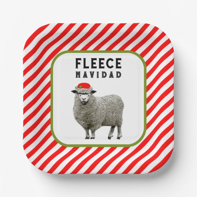 Feliz Navidad Party Paper Plate (Front)