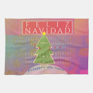 "Feliz Navidad" Peace and Happy New Year Tea Towel