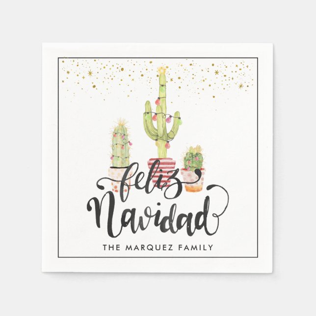 Feliz Navidad | Personalised Christmas Party Napkin (Front)