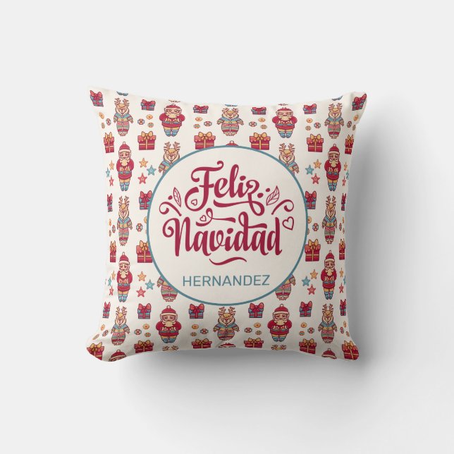 Feliz Navidad Personalised Cushion (Front)