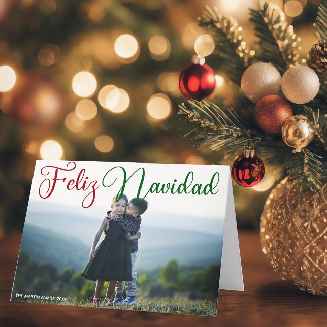 Feliz Navidad Photo Beautiful Spanish Christmas Holiday Card (Creator Uploaded)
