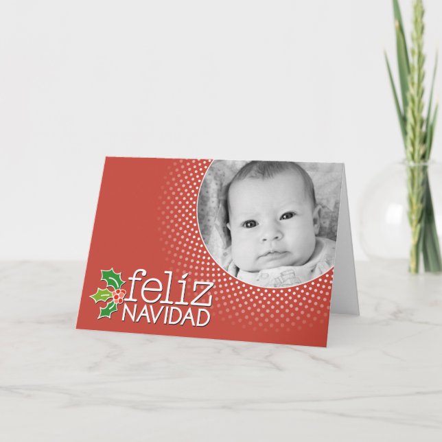 Feliz Navidad - photo border Holiday Card (Front)