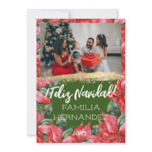 Feliz Navidad Poinsettia Family Photo Christmas