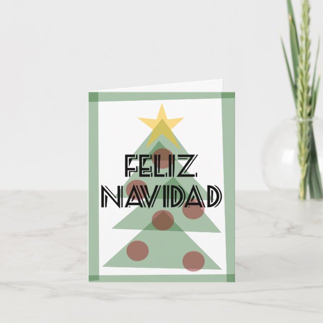 Feliz Navidad Prospero Ano Nuevo Tarjeta -Notecard Holiday Card (Front)
