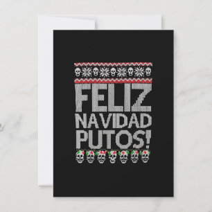 Feliz Navidad Putos Funny Mexican Ugly Xmas Party Invitation