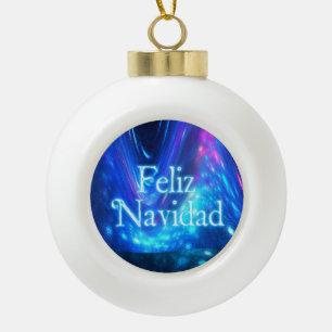 Feliz Navidad - Qaanaaq - Northern Lights Ceramic Ball Christmas Ornament