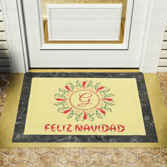 Feliz Navidad Red Chile Pepper Doormat (Creator Uploaded)