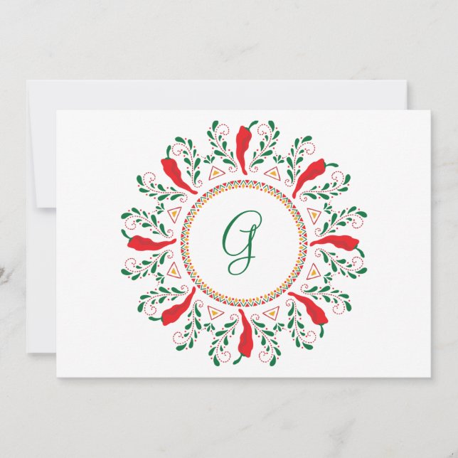 Feliz Navidad Red Chile Pepper Holiday Card (Front)