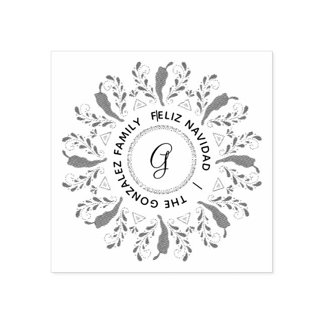 Feliz Navidad Red Chile Pepper Rubber Stamp (Imprint)
