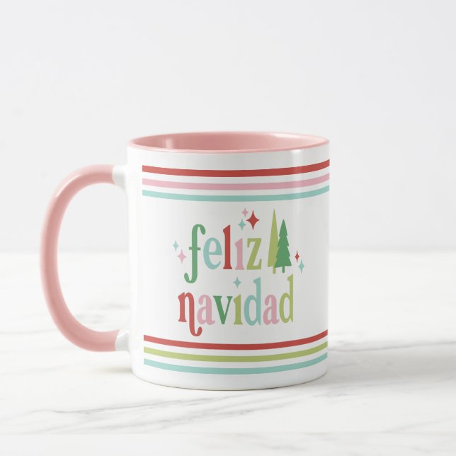 Feliz Navidad | Retro Christmas Mug (Left)