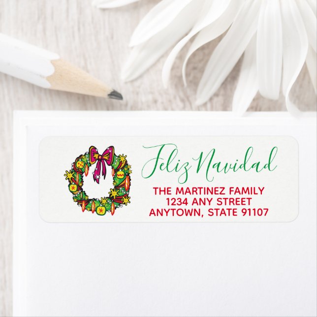 Feliz Navidad Return Address Labels (Insitu)