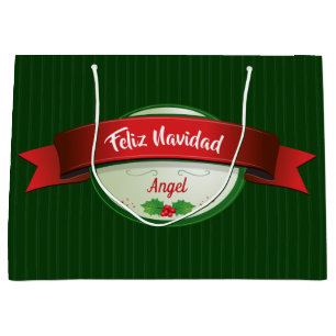 Feliz Navidad Ribbon Large Gift Bag