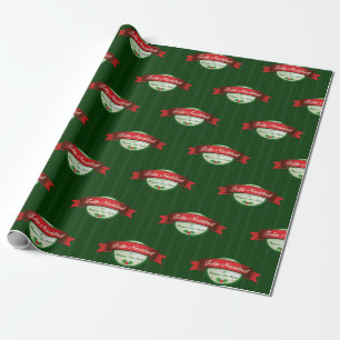 Feliz Navidad Ribbon Stripes Wrapping Paper