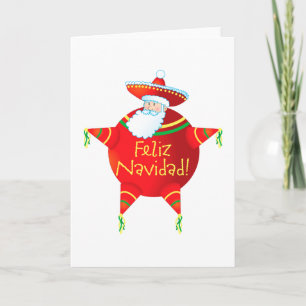 Feliz Navidad Santa Holiday Card