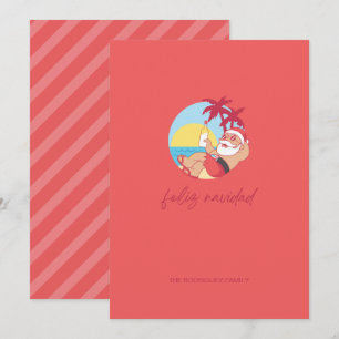 Feliz Navidad Santa  Holiday Card