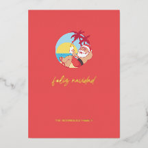 Feliz Navidad Santa Holiday Card