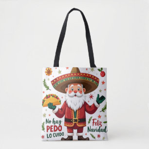 Feliz Navidad Santa with Taco Mexican Christmas  Tote Bag