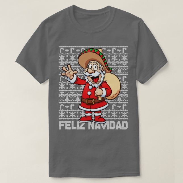 Feliz Navidad Satna Ugly Christmas Sweater (Design Front)