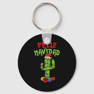 Feliz Navidad Shirt Mexican Christmas Cactus Xmas  Key Ring