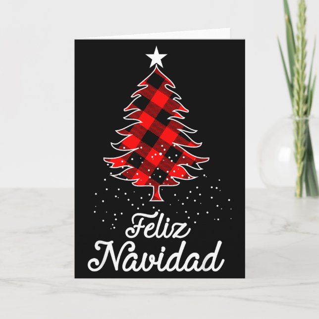 Feliz Navidad Shirts Family - Christmas Trees Buff Card (Front)