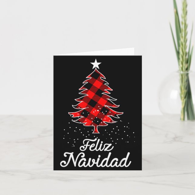 Feliz Navidad Shirts Family - Christmas Trees Buff Card (Front)