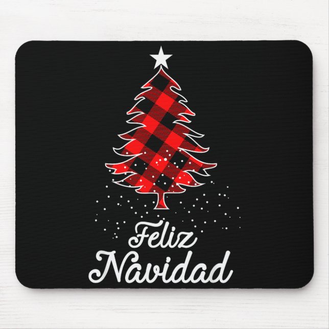 Feliz Navidad Shirts Family - Christmas Trees Buff Mouse Mat (Front)