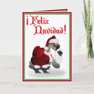 Feliz Navidad - Silly Santa Goose Holiday Card