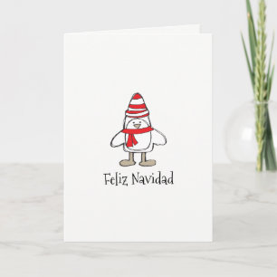 Feliz Navidad Simple Penguin (5" x 7) Card