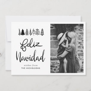 Feliz Navidad Simple Script Christmas Photo Holiday Card
