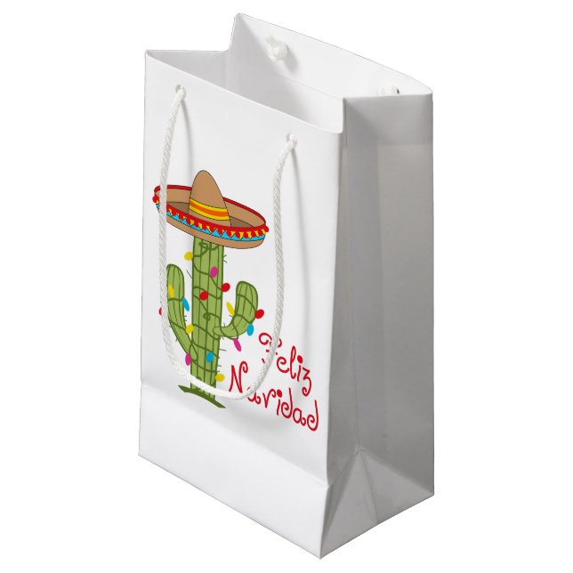 Feliz Navidad Small Gift Bag (Front Angled)