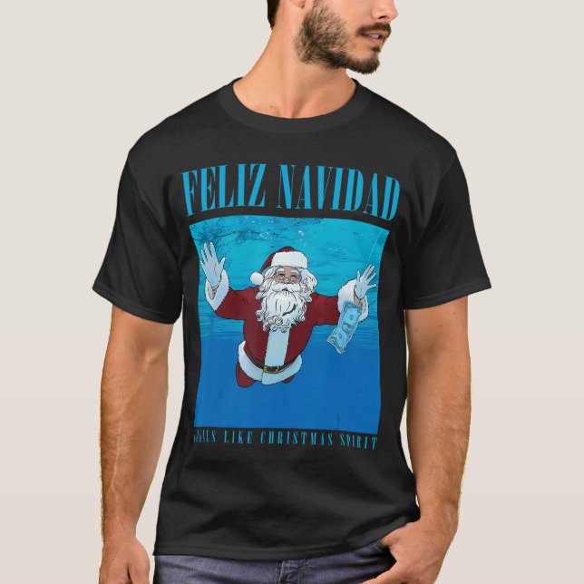 feliz navidad smells like christmas spirit friend T-Shirt (Front)