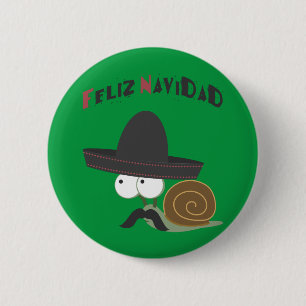 Feliz Navidad Snail 6 Cm Round Badge
