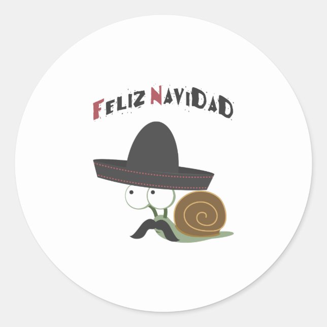 Feliz Navidad Snail Sticker (Front)