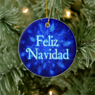 Feliz Navidad - Snowburst Ceramic Tree Decoration